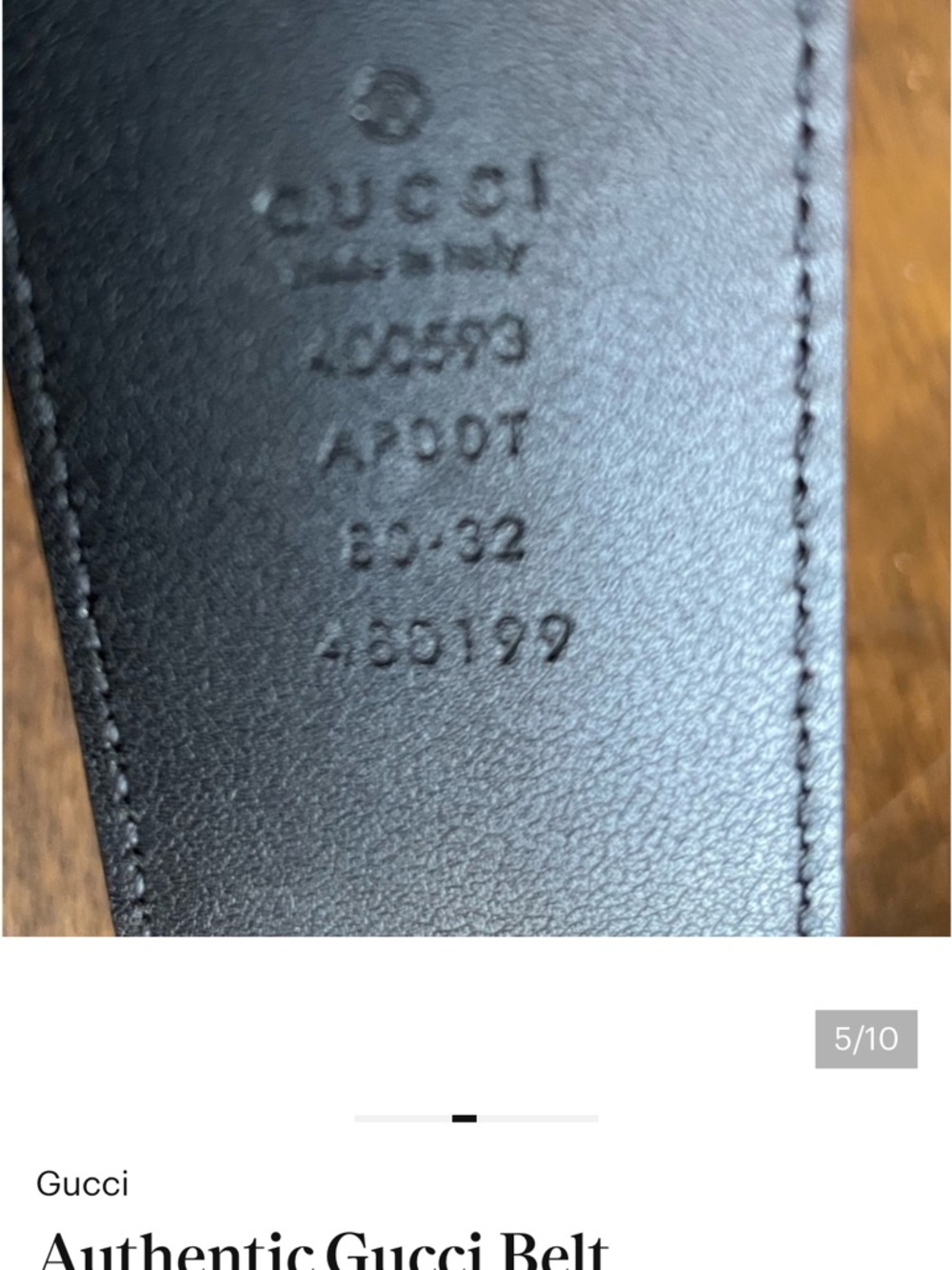 Gucci Black Leather Belt with Gold Double G Buckle - Picture 5 of 7